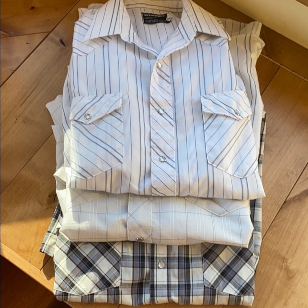 Wrangler snap cowboy Shirts. Set of 3. Size large